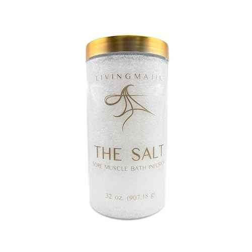 The Salt 32 oz - All-Natural Sore Muscle Bath Infusion with Epsom Salt, Essential Oils, Arnica & Hydrating Sweet Almond Oil | Ideal for Muscle Pain, Tension & Stress Relief.