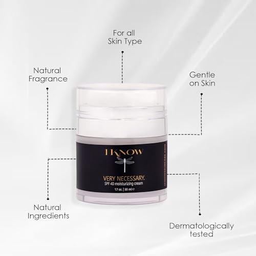 IKNOW VERY NECESSARY Broad Spectrum SPF 40 Skincare, Sun Protection Cream for UV Protection, Broad Spectrum SPF 40 Moisturizer Lotion for Pro-Aging, Spf 40 Facial Moisturizer and Sunblock