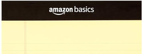 Amazon Basics Narrow Ruled Lined Writing Note Pad, 5 inch x 8 inch, Canary, 12 Count ( 12 Pack of 50 )