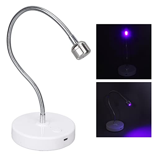 UV LED Nail Lamp, 3W USB Professional Nail Dryer with 360¡Æ Rotatable Gooseneck, Fast Drying Portable Gel Nail Polish Curing Lamp Built in 1000mAh Battery for Home, Nail Salon,