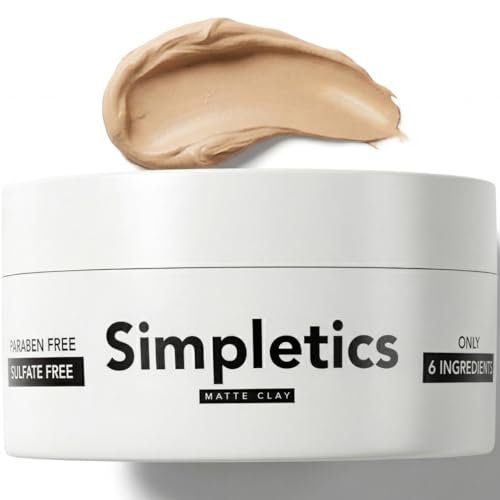 Simpletics Hair Clay for Men - Matte Hold Styling Clay 2oz