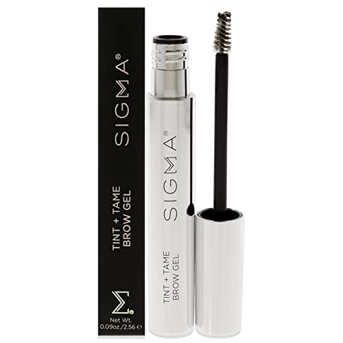 Sigma Beauty Tint + Tame Medium Brow Gel – Finest Brow Tint and Shaping Gel for Filling, Grooming, & Shaping Brows - For Natural, Feathered Brows (Neutral Brown Brow Gel for Universal Brunette Hair)