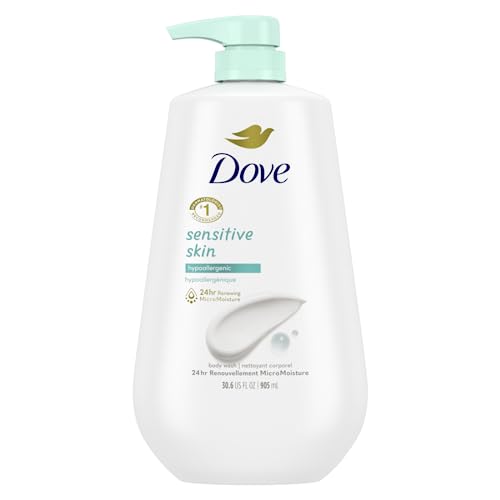 Dove Sensitive Skin Body Wash Bundle - Fragrance-Free & MicroMoisture, 30.6oz & 18.5oz