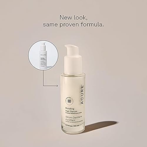 Acure Bonding Hair Serum - Leave In Hair Oil for Damaged and Frizzy Hair, Treatment for Damage, Split Ends, Use on Dry, Curly, & Straight Locks for Lightweight Frizz Control & Shine - 1.7 fl oz
