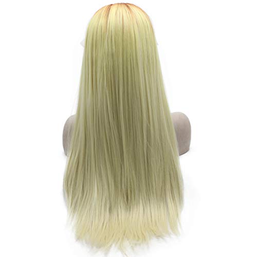 MX Angel Ombre Blonde Lace Front Synthetic Wig Long Curly Hair