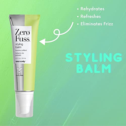 One 'N Only Zero Fuss Styling Balm, Lightweight with All Day Flexibility, For Hair Types, Enhances Natural Shape, Texture, Wave, and Curl, Adds Smoothness Shine, 4.5 Fl. Oz (Pack of 2)