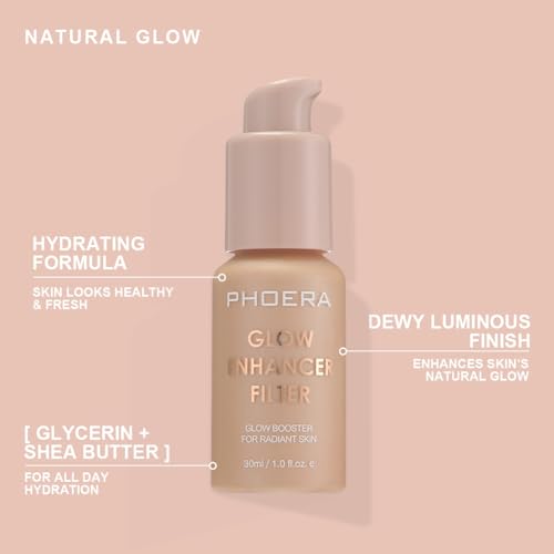 PHOERA Skin Glow Tint Foundation 03 Medium - Liquid Highlighter 2pc