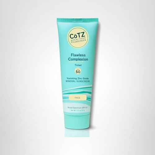 CoTZ Skincare | Flawless Complexion | Lightly Tinted | Facial Mineral Sunscreen Broad Spectrum SPF 50; 2.5 oz / 70 g