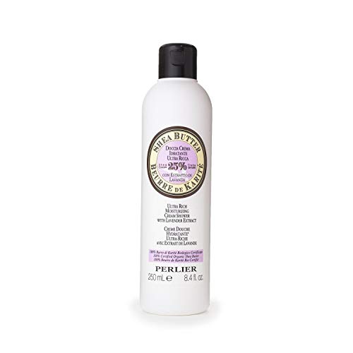 Perlier ? Shea & Lavender Bath & Shower Cream, 8.4 oz, Luxurious Moisturizing Body Wash with 25% Shea Cream, Organic Shea Butter & Lavender Extract, Softening Formula, pH-Balanced & SLS-Free