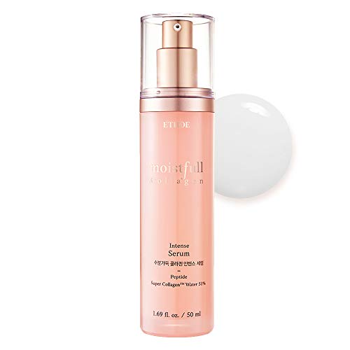 ETUDE Moistfull Collagen Intense Serum 50ml | Intense Hydrating Super Collagen Skin Care Serum | Korean Facial Moisturizing Serum with Low-molecular Peptides included for All Skin Type