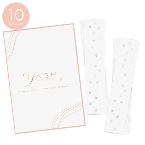 Snowflake Freckles Metallic Flash Tattoos Set of 10