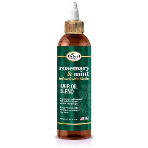 Difeel Rosemary Mint Hair Oil with Biotin - Natural Growth & Nourishment, 8 oz