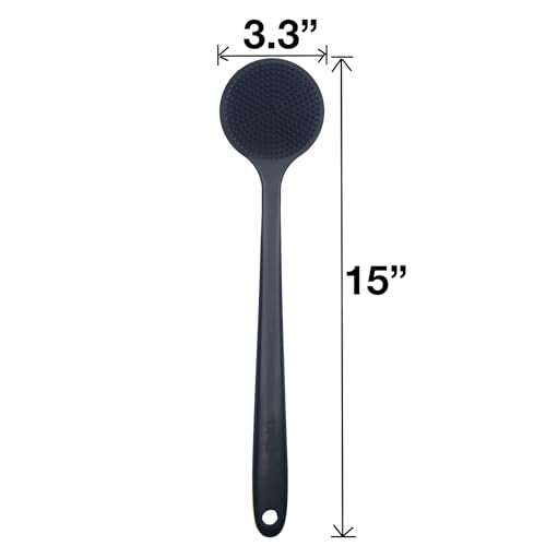 Back Scrubber Brush - Soft Silicone Bath Body Scrubber with Long Handle