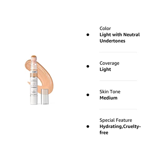 JOAH Perfect Complexion Under Eye Concealer and Serum, Korean Makeup, Hydrating Under Eye Serum Concealer Stick for Dark Circles and Puffiness, Peptide Serum with Medium Coverage