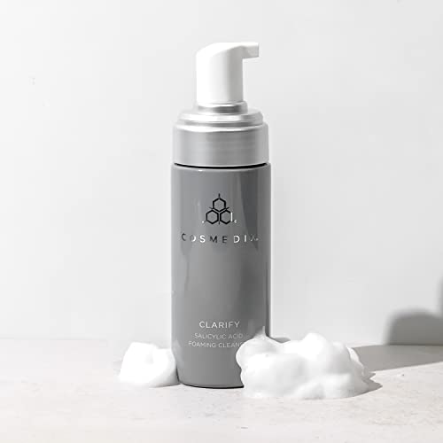 COSMEDIX Clarify Salicylic Acid Foaming Cleanser, Exfoliates Sensitive and Blemish-Prone Skin, Aloe Vera, Alcohol and Sulfate Free, Cruelty-Free, Gluten Free