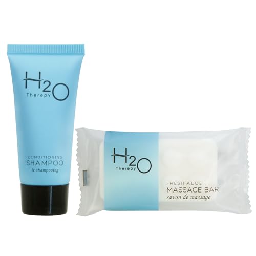 H2O Therapy Hotel Amenities Kit | 100-Piece Set with Shampoo & Soap Bars