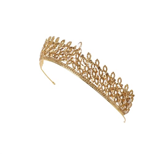 LIMELIA Women's Tiara, Crown for Henna Wedding Party | Glitter Hair Accessories for Bridal Birthday Pageant Prom Halloween Costume Christmas Party, Princess Crowns | Leaf Pattern - Honey