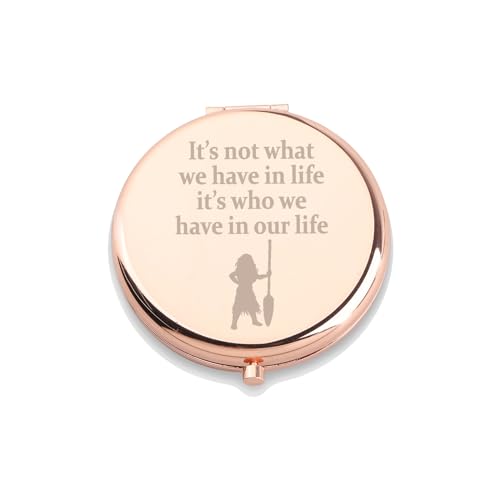 WUSUANED Movie Inspired Moana Princess Makeup Mirror It¡¯s Not What We Have in Life It¡¯s Who We Have in Our Life Jewelry Cartoon Lover Gift Moana Gift (Moana Princess Mirror)