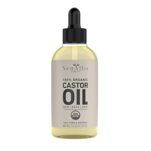 SenAllis Cosmetics Castor Oil - 2 fl oz - 100% Pure and Natural - Premium Grade Oil for Hair Growth, Eyelashes and Eyebrows - Hair and Body Oil