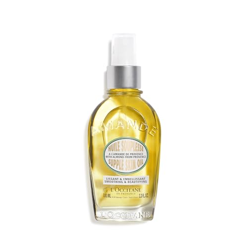 L'OCCITANE Almond Supple Skin Oil 3.3 Fl. Oz: Improve Appearance of Stretch Marks, Soften Skin, Velvety, Firmer-Looking Skin, Irresistible Aroma