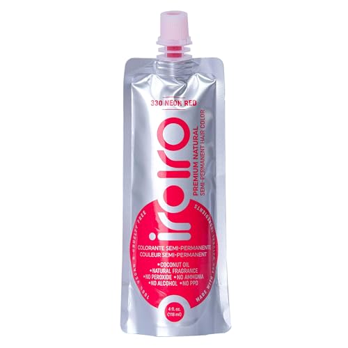 Iroiro Premium Neon Red Semi-Permanent Hair Color 4oz