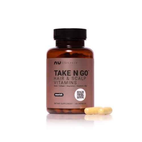 NU Standard TAKE N GO - Hair & Scalp Vitamins - Hair Growth Supplements for Women with 25+ Bioavailable Nutrients, Supports Reduced Shedding & Supports Thicker, Healthier-Looking Hair - 30-Day Supply