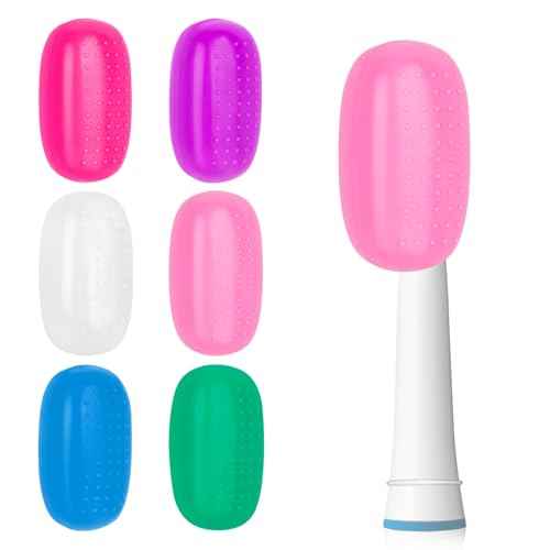 Hooqict 6 Pack Toothbrush Covers Toothbrush Head Cover Caps Silicone Toothbrush Protector Cap Travel Toothbrush Holder for Kids Adults Household, Travel, Bathroom, School, Camping