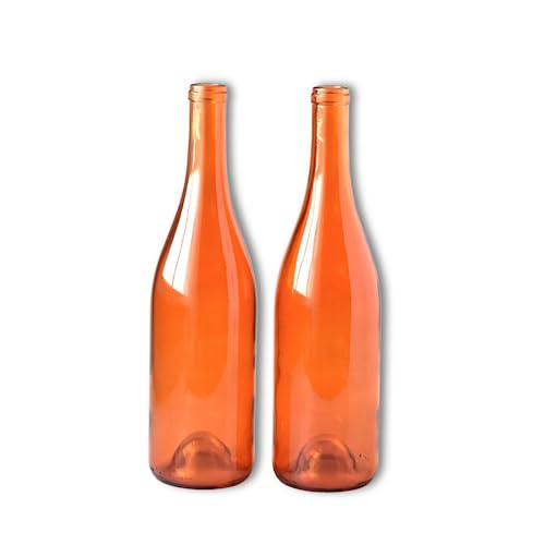 Orange Decorative Glass Bottles, 2 Pack, for Bottle Trees and Crafts