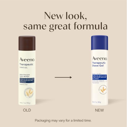 Aveeno Therapeutic Shave Gel for Sensitive Skin - 7 Oz, Fragrance-Free, Helps Prevent Razor Bumps & Irritation