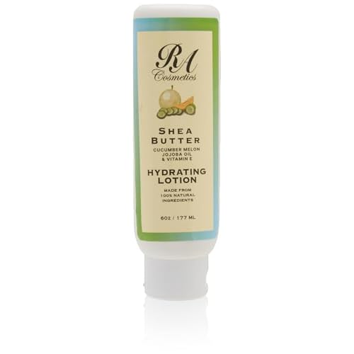 RA COSMETICS Shea Butter Body Lotion with Cucumber Melon & Jojoba Oil Hand & Body Moisturizer with Vitamin E 6 oz