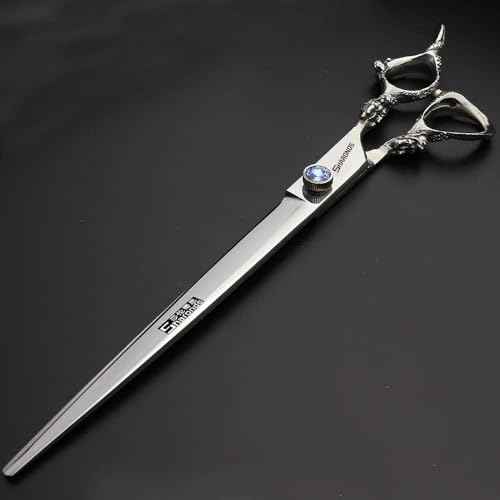 Professional Hairdressing Scissors 7/7.5/8 Inch Hairdressing Scissors Gold and Black Gold Dragon Scissors (9 Inch Flat Scissors)