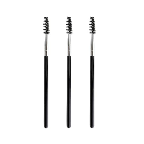 Quacc 3 PCS Eyelash Brush Portable Eye Brush Eyebrow Brush Reusable for Eyelash Extension Makeup, Lifting Eyebrow (Black)