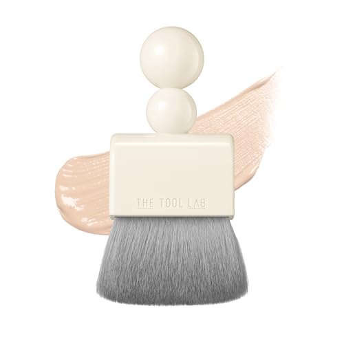 THE TOOL LAB Magnet Styler Pore Dual Brush, Liquid Foundation Brush, Professional Flat Top for Liquid and Cream Makeup, Buffing and Blending, Korean Makeup (1 Count)