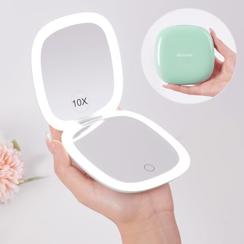 Mocado Compact Mirror 4 Inch 1x/10x Magnifying with LED Light