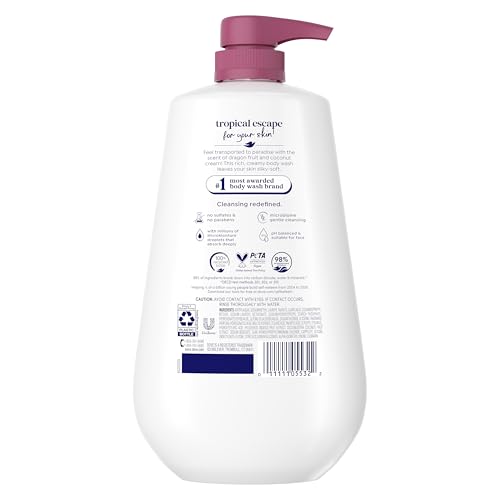 Dove Replenish Body Wash with MicroMoisture, 30.6 oz - Fragranced with Dragon Fruit & Coconut Cream, Pack of 1