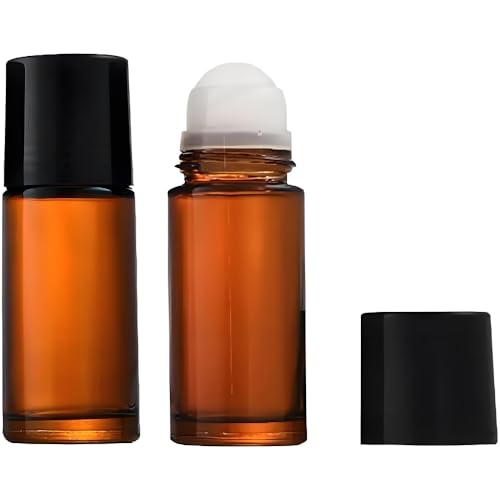 Zenarao 2Pcs 50ml Glass Roller Bottles for Essential Oils