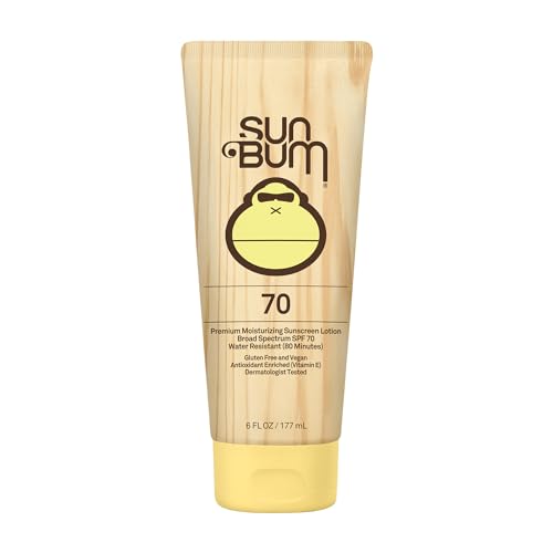 Sun Bum Original Moisturizing Sunscreen SPF 70 Lotion - Broad Spectrum UVA/UVB - Water Resistant & Non-Greasy Protection, Paraben Free, Gluten Free - SPF 70 - 6 oz. Bottle - 1 Count