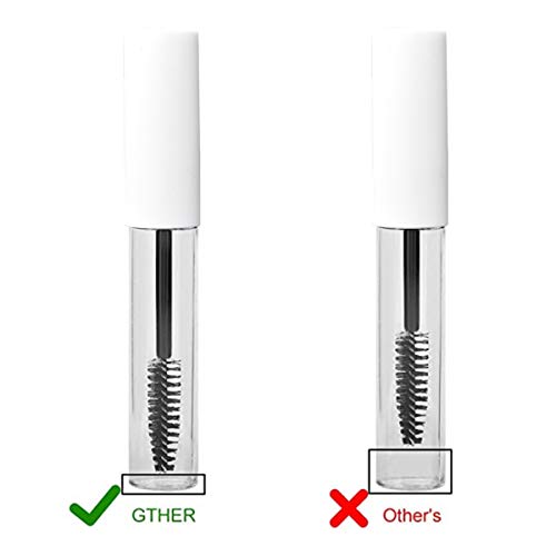GTHER 10PCS 10ML Empty Mascara Tube Bottles with Eyelash Wand & Rubber Inserts & Funnels Set for Castor Oil/Eyelash Growth Oil, DIY Mascara Cream Container with Cap, Matte White