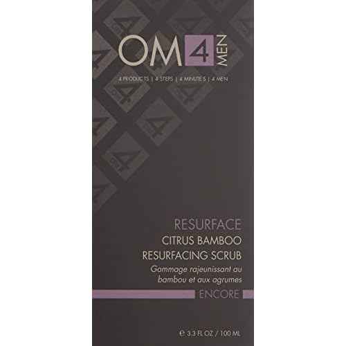 Organic Male OM4 Resurface: Citrus Bamboo Resurfacing Scrub - Mens Gentle Exfoliator Renews Hydrates Skin