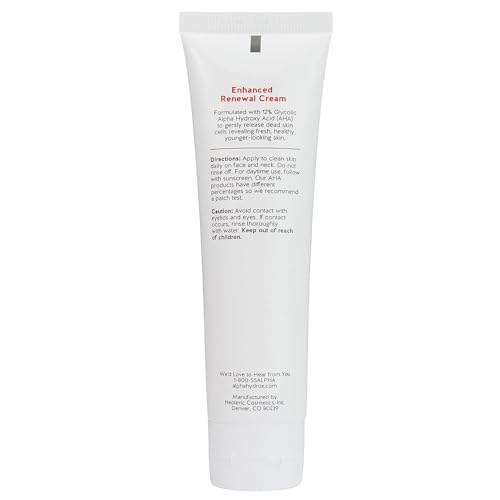 Alpha Skin Care Enhanced Renewal Cream, Anti-Aging Formula, 12% Glycolic Hydroxy Acid (AHA), Reduces Lines & Wrinkles, For Normal to Dry Skin, 2 oz, Pack of 3