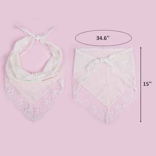 Huachi White Bandanas Head Scarf Headband for Women¡¯s Hair - Lace Hair Scarf Bandana Headband - Cute Stylish Head Kerchief Summer Accessories