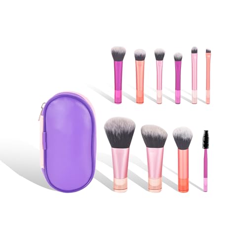 10-Piece Travel Makeup Brush Set with Pouch