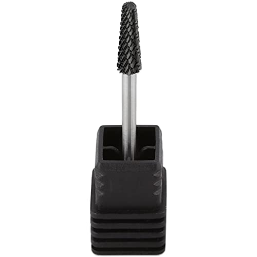 PANA USA Professional 3/32" Shank Size - Cone Shape Carbide Bit - Nail Drill Bit for Manicure Pedicure Tools Dremel Machine (Extra Coarse, DLC Black)