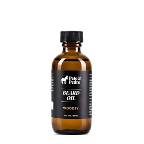 Pete & Pedro BEARD OIL - 100% Natural & Organic Ingredients, Manly Woodsy Scent | Hydrates & Softens Beard & Skin, Reduces Itchiness, Adds Shine, Helps With Beardruff | As Seen on Shark Tank, 2 oz.