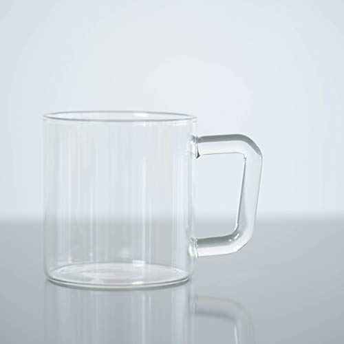 Borosil VCLM305 Vision Classic Large Mug [Set of 4] Clear Lightweight & Durable Drinkware, Drinking Mug For Coffee, Tea, or Latte, Heat Resistant, Dishwasher Safe |10 Ounce Cups