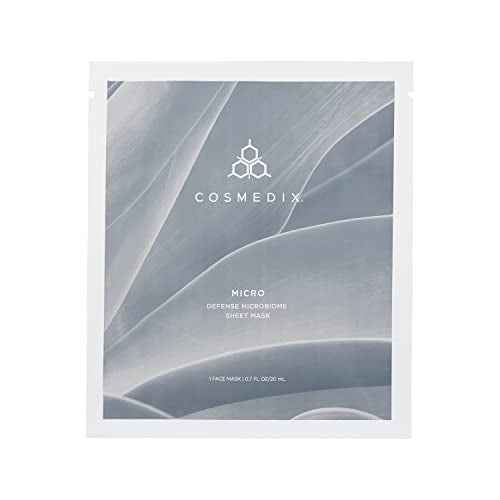 COSMEDIX Micro Defense Microbiome Peel-Off Sheet Mask, Hydrates & Quenches Dry Skin, Soothing & Redness Reducing, Cruelty & Gluten Free, Set of 5