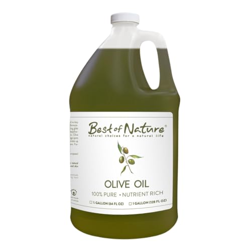 Best of Nature 100% Pure Olive Massage & Body Oil ? Cold Pressed, Natural & Unscented Moisturizer for Skin, Hair & Bath, 1 Gallon (128 fl oz)
