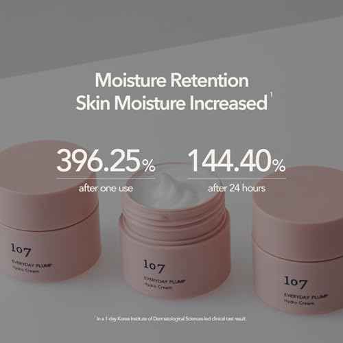 107 EVERYDAY PLUMP Hydro Cream, Lightweight Face Moisturizer with Probiotics, Squalane, and Fermented Ginseng, Hydrates, Nourishes, and Enhances Skin's Radiance and Softness (1.7 fl oz)