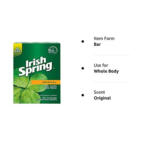 Irish Spring Deodorant Soap Original - 8 Ct