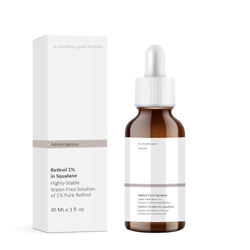 Retinol 1% in Squalane Serum For Face, 30ML Moisturizing Retinol Face Serum For Fine Lines & Acne, Retinol Serum For Dry Skin.